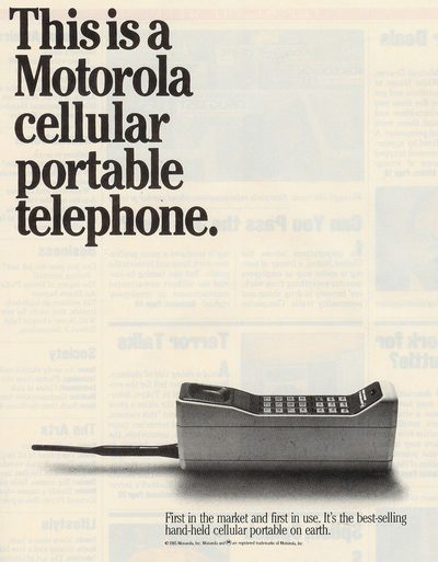 Motorola cellular portable telephone 1983